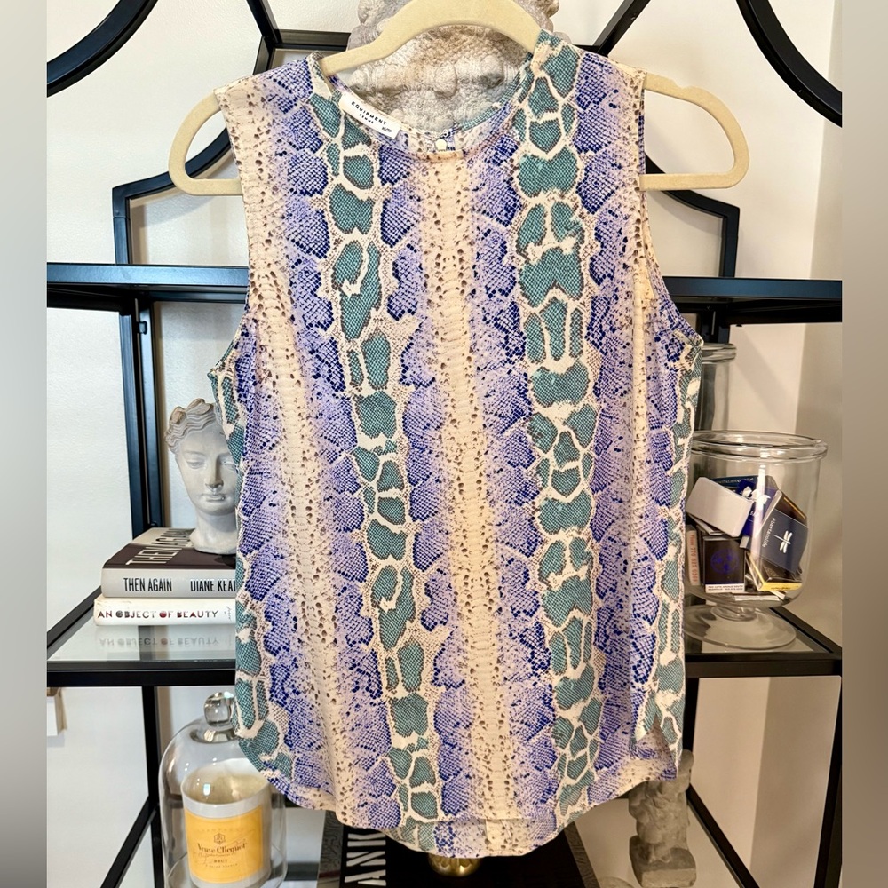 Equipment Lyle Silk Tank Top. Python - image 4